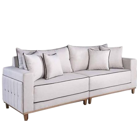 Sofá Living Montes Claros 3048 2,16 m Bege 2119 - LUFER ESTOFADOS - Imagem 4