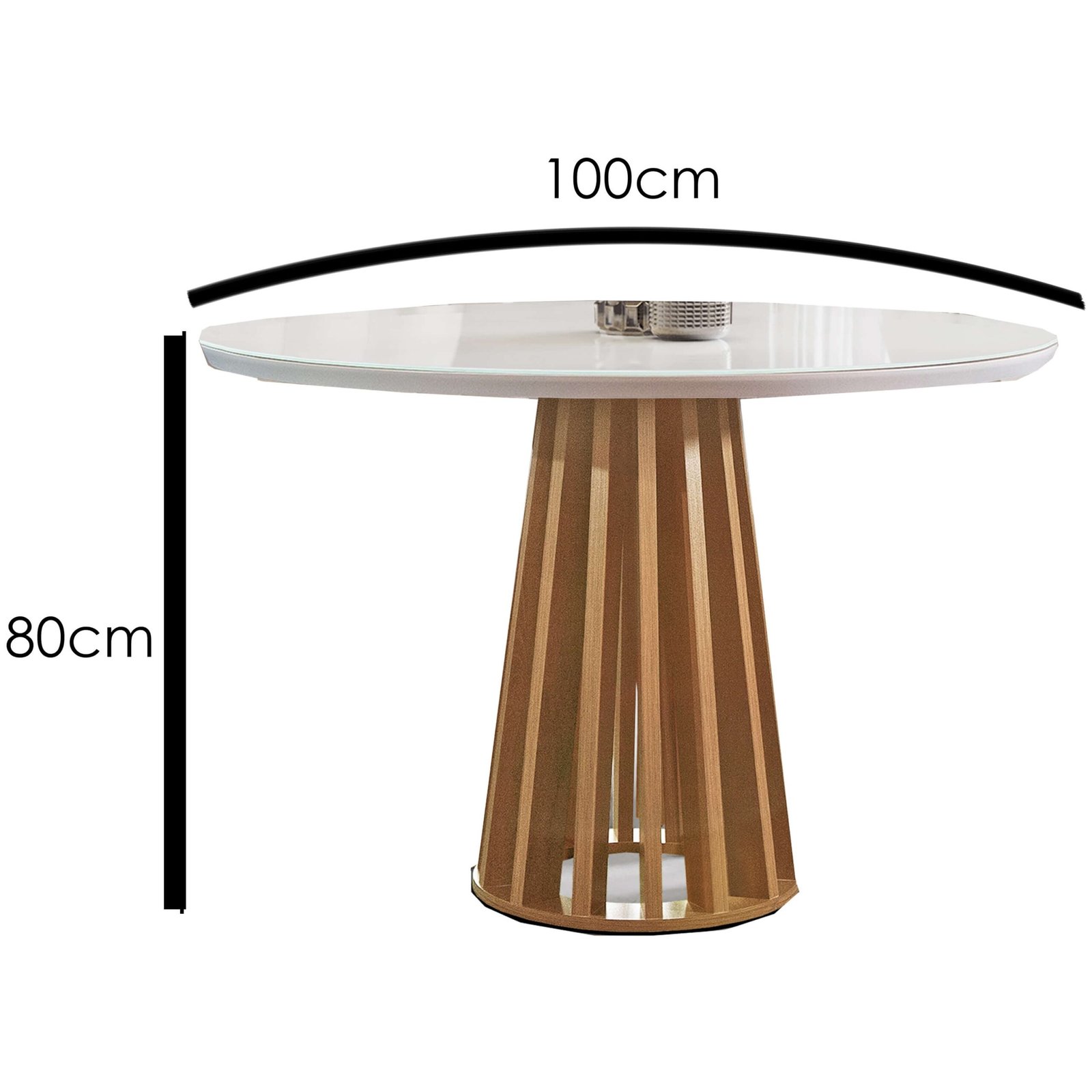 Mesa Redonda Berlim 100 Cinamomo/Off White - CEL MOVEIS - Imagem 4