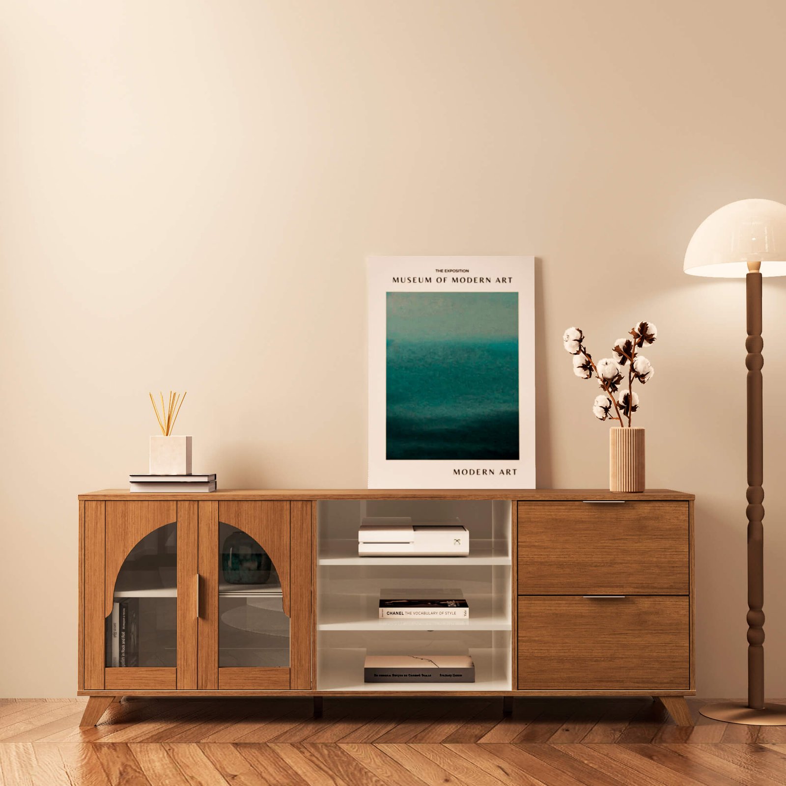 Rack até 75" Murano Cinamomo/Off White - ARTELY - Imagem 4