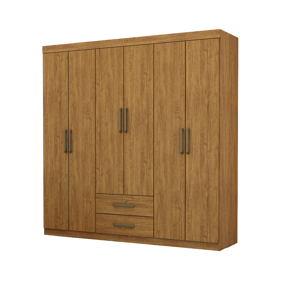 Guarda-Roupa 6 Portas(Sem Espelho/Sem Pés)Dallas 1,53 m Cinamomo - CARIOCA MÓVEIS - Imagem 3