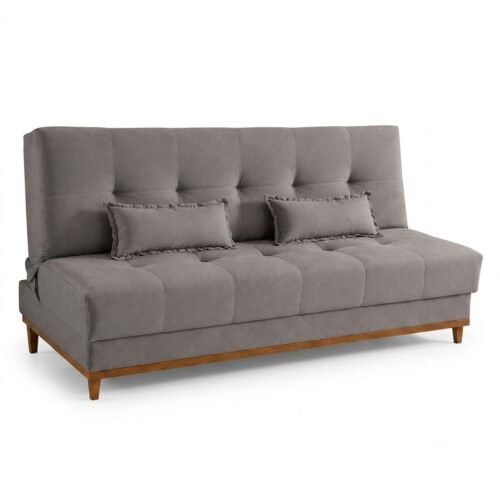 Alternative view of Sofá Cama Catânia 1,88 m Veludo Cinza 10 - MDP ESTOFADOS