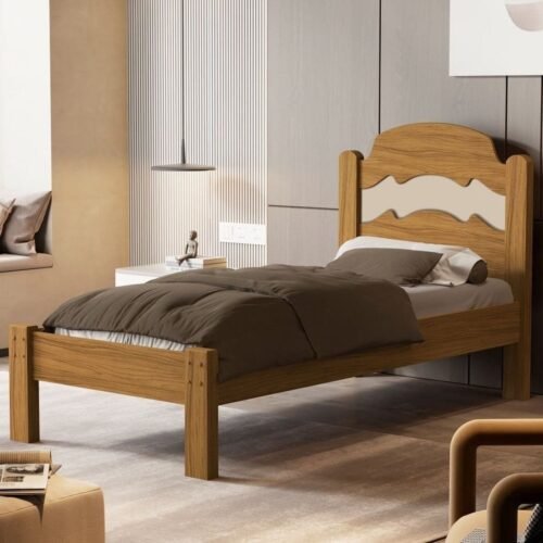 Alternative view of Cama Solteiro Iris Nature/Off White/Nature - MADEC MÓVEIS