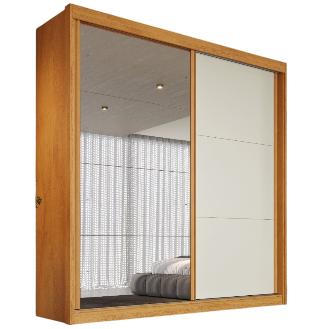 Guarda-Roupa 2 Portas Mali 151,5 m Peroba/Off White/Peroba - MÓVEIS EUROPA - Imagem 6