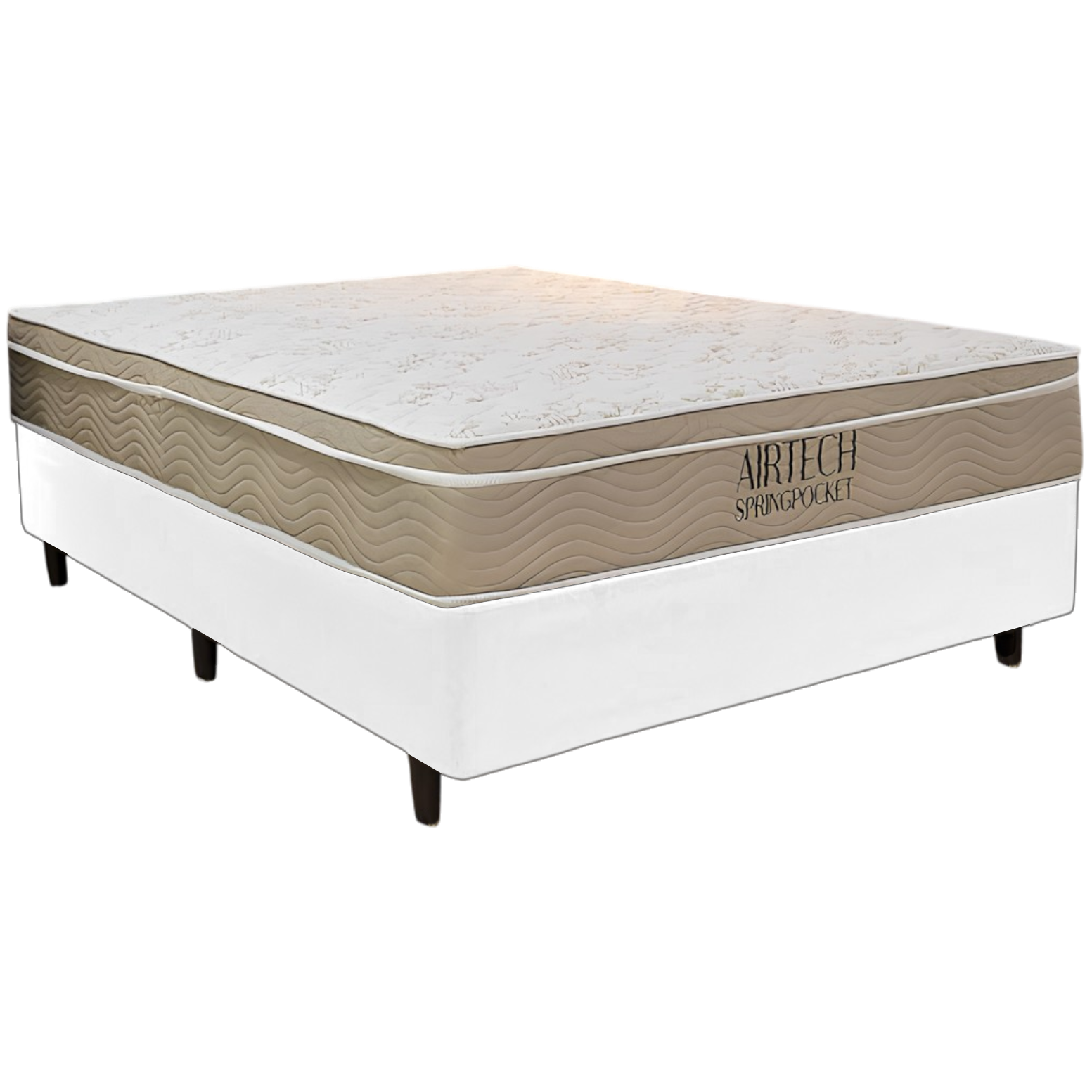 Colchão Casal Airtech Springpocket 25 cm D26 Molas Ensacadas + Base Simples Corino Branco – ORTOBOM + BIOSTAR - Imagem 2