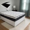 Colchão Casal Prime Light 26 cm D28 Molas Ensacadas + Base Baú Corino Branco – ORTHOPRIME + BIOSTAR
