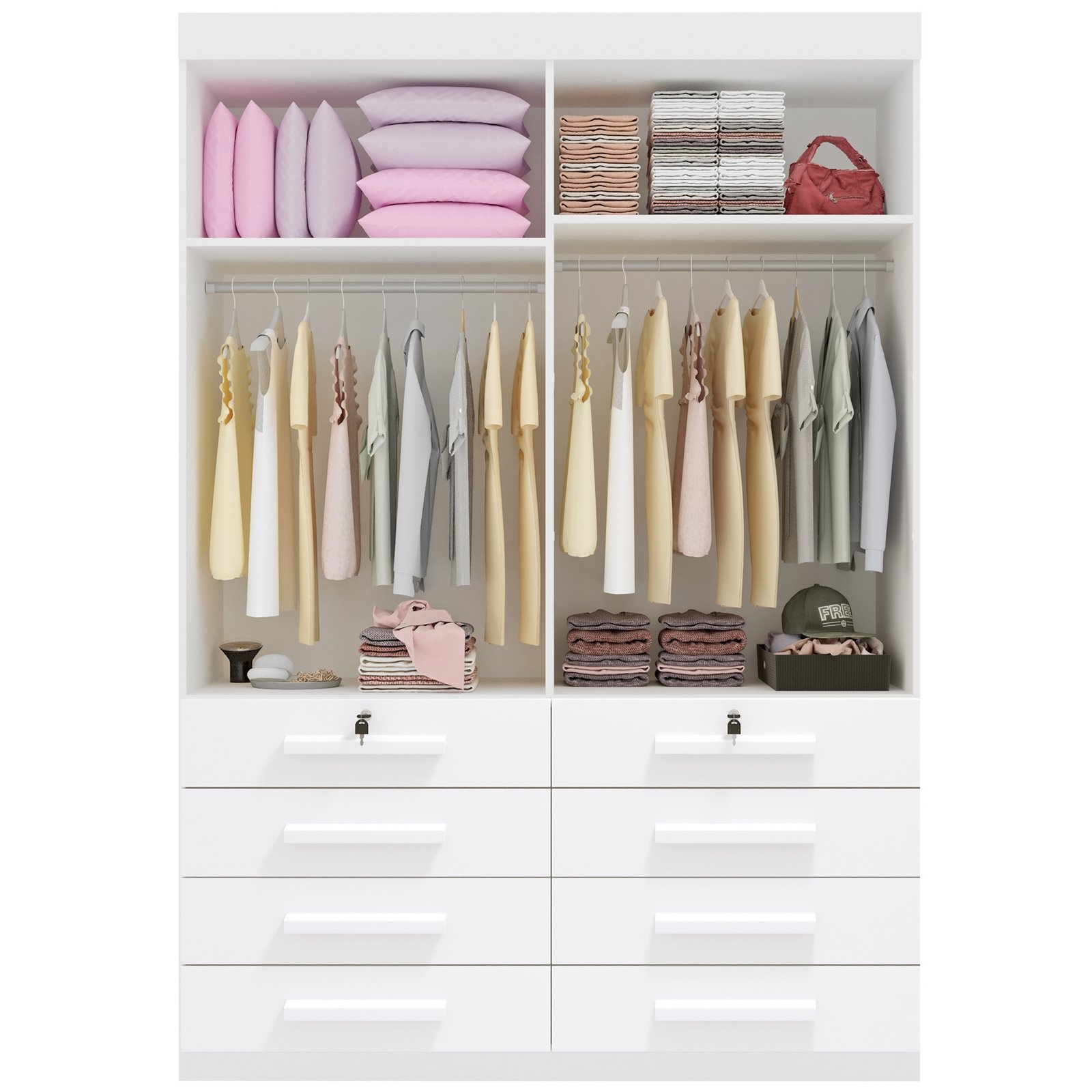 Guarda-Roupa 4 Portas Mônaco 1,60 m Cinamomo/Off White – D’DORO MÓVEIS - Imagem 2