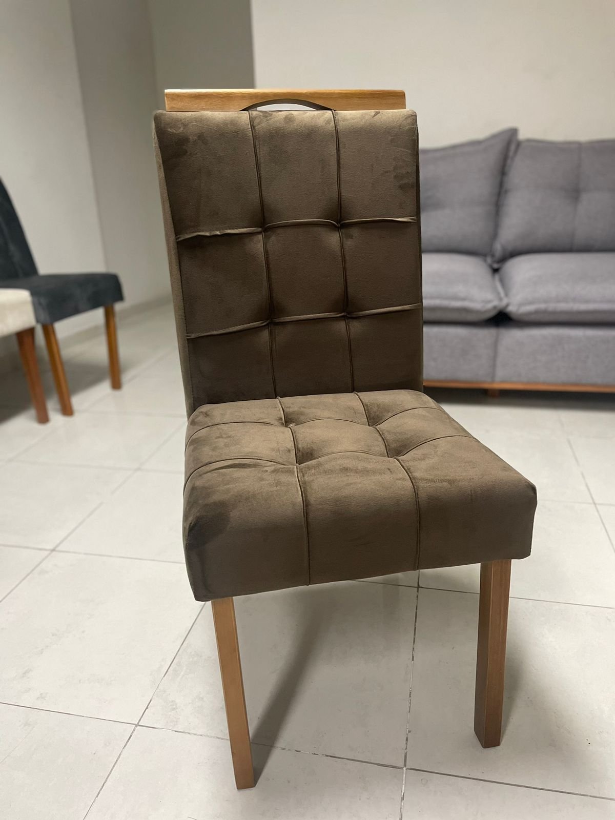 Kit 2 Cadeiras Sophia Veludo Marrom 103 - WM DECOR - Imagem 2