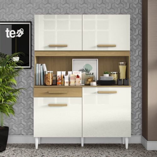 Kit Cozinha 4P1G 1,21 m Atacama/Off White - ARAMOVEIS