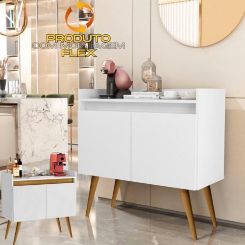Buffet 2 Portas Gold Branco/Mel/Branco – MOVEIS PRIMUS
