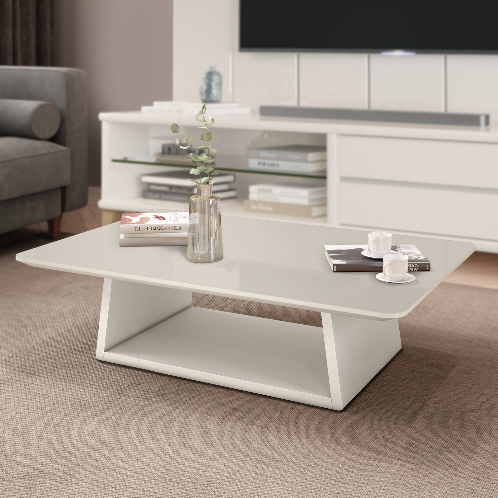 Mesa de Centro Holambra Off White - EDN MÓVEIS