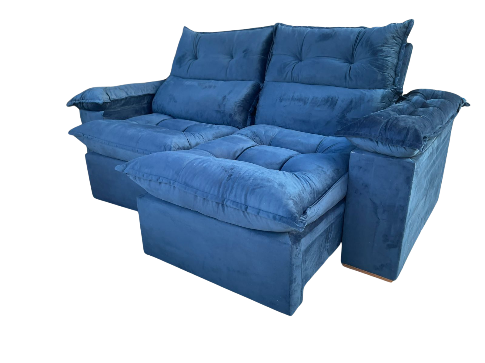 Sofá Retrátil e Reclinável Imperial 2,00 m Veludo Jolie Azul 07 - IMPERIAL DECOR - Imagem 3