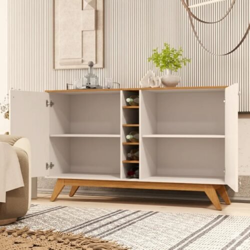 Alternative view of Buffet 4 Portas Jocasta Off White/Cedro - SAL MOVELARIA