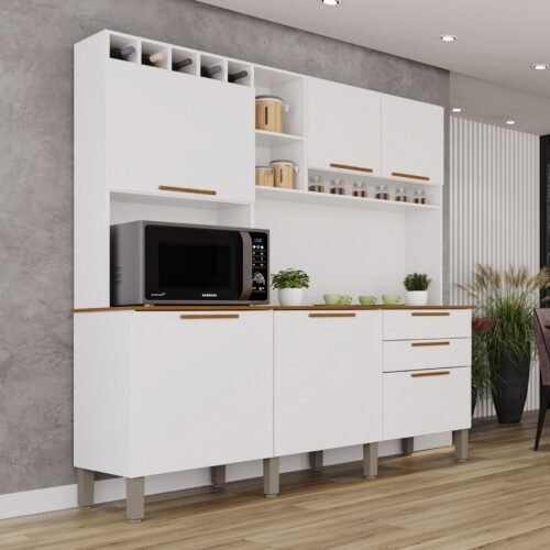 Kit Cozinha New Topázio 1,65 m Branco - SALLÊTO