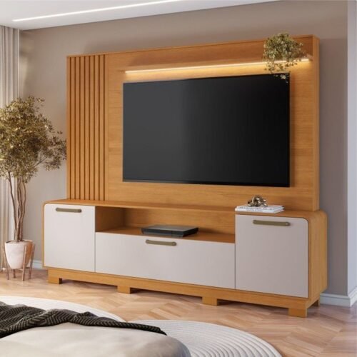 Home até 65" Apego Cinamomo/Off White - JCM MOVELARIA