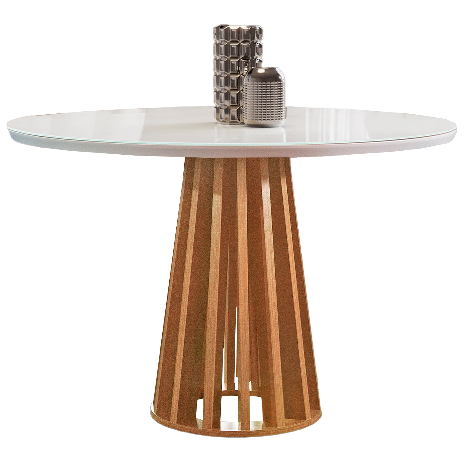 Mesa Redonda Berlim 100 Cinamomo/Off White - CEL MOVEIS - Imagem 2