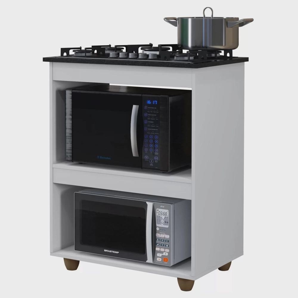 Balcão para Cooktop 5 Bocas Turim Branco – KAIKI MÓVEIS - Imagem 2