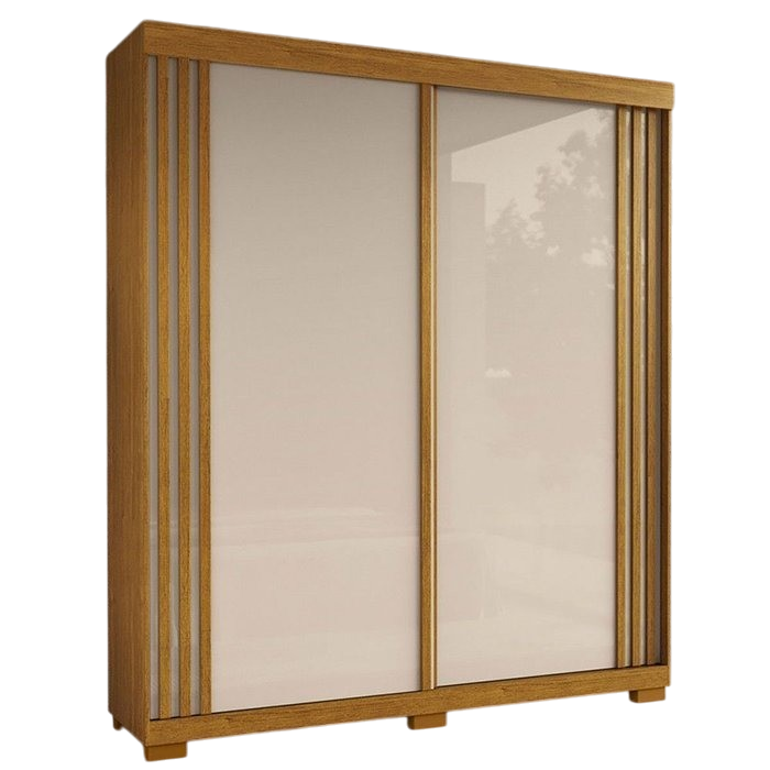 Guarda-Roupa 2 Portas Athena 1,80 m (S/Espelho) Cinamomo/Off White/Cinamomo – ACP MÓVEIS - Imagem 6