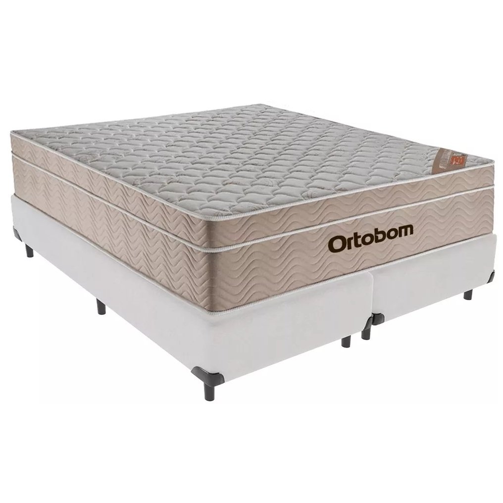 Colchão Queen Airtech Springpocket 25 cm D26 Molas Ensacadas + Base Simples Corino Branco – ORTOBOM + ALTO NÍVEL - Imagem 2