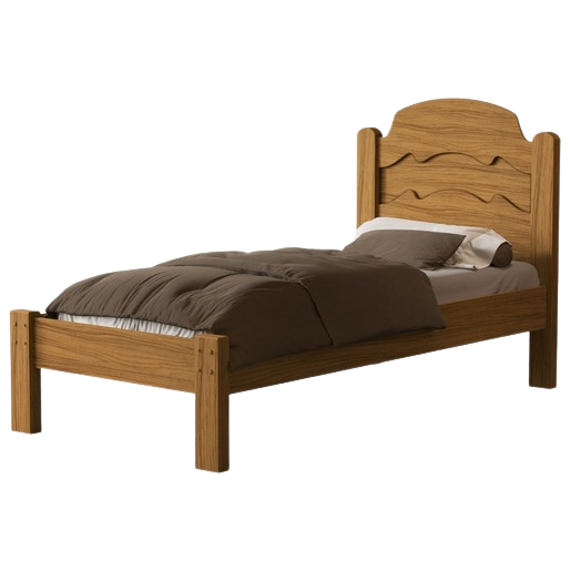 Cama Solteiro Iris Nature/Off White/Nature - MADEC MÓVEIS - Imagem 9