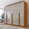 Guarda-Roupa 6 Portas Realeza/Esplendor 2,74 m Cinamomo/Off White - TCIL