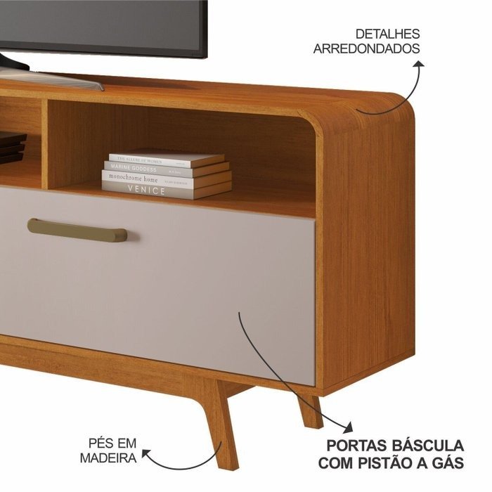 Rack até 70″ Cristal Cinamomo/Off White – JCM MOVELARIA - Imagem 3