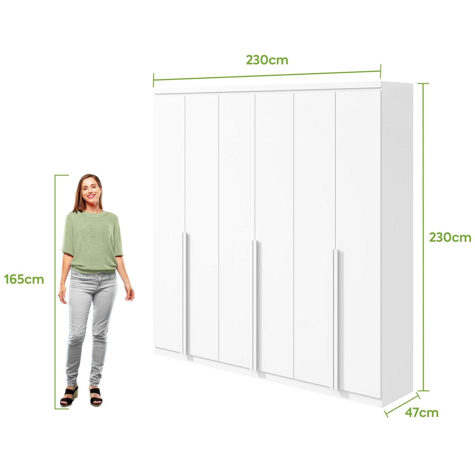 Guarda-Roupa 6 Portas Alonzo 2,30 m Branco - LOPAS - Imagem 5