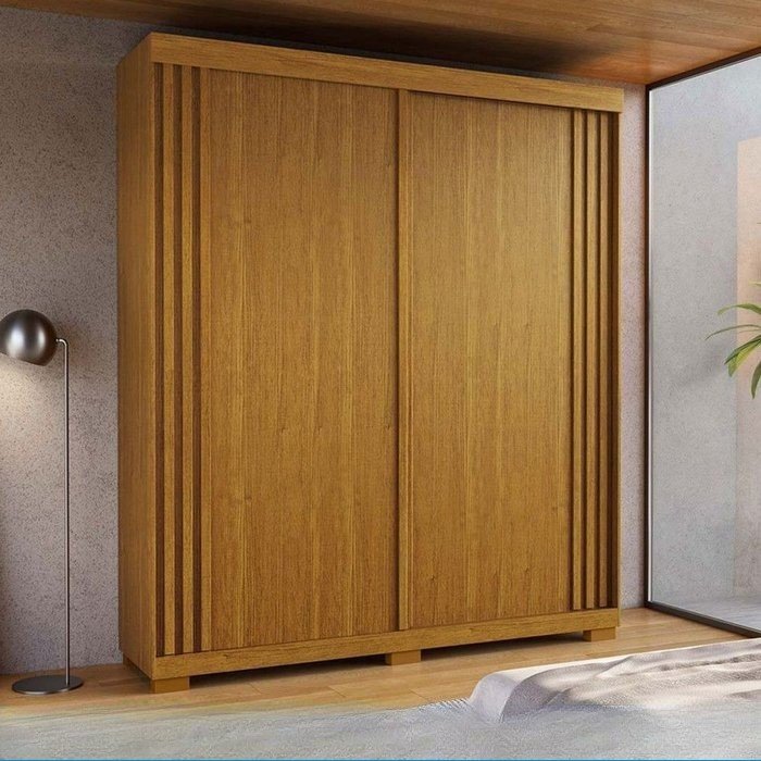 Guarda-Roupa 2 Portas Athena 1,80 m (S/Espelho) Cinamomo/Off White/Cinamomo – ACP MÓVEIS - Imagem 3