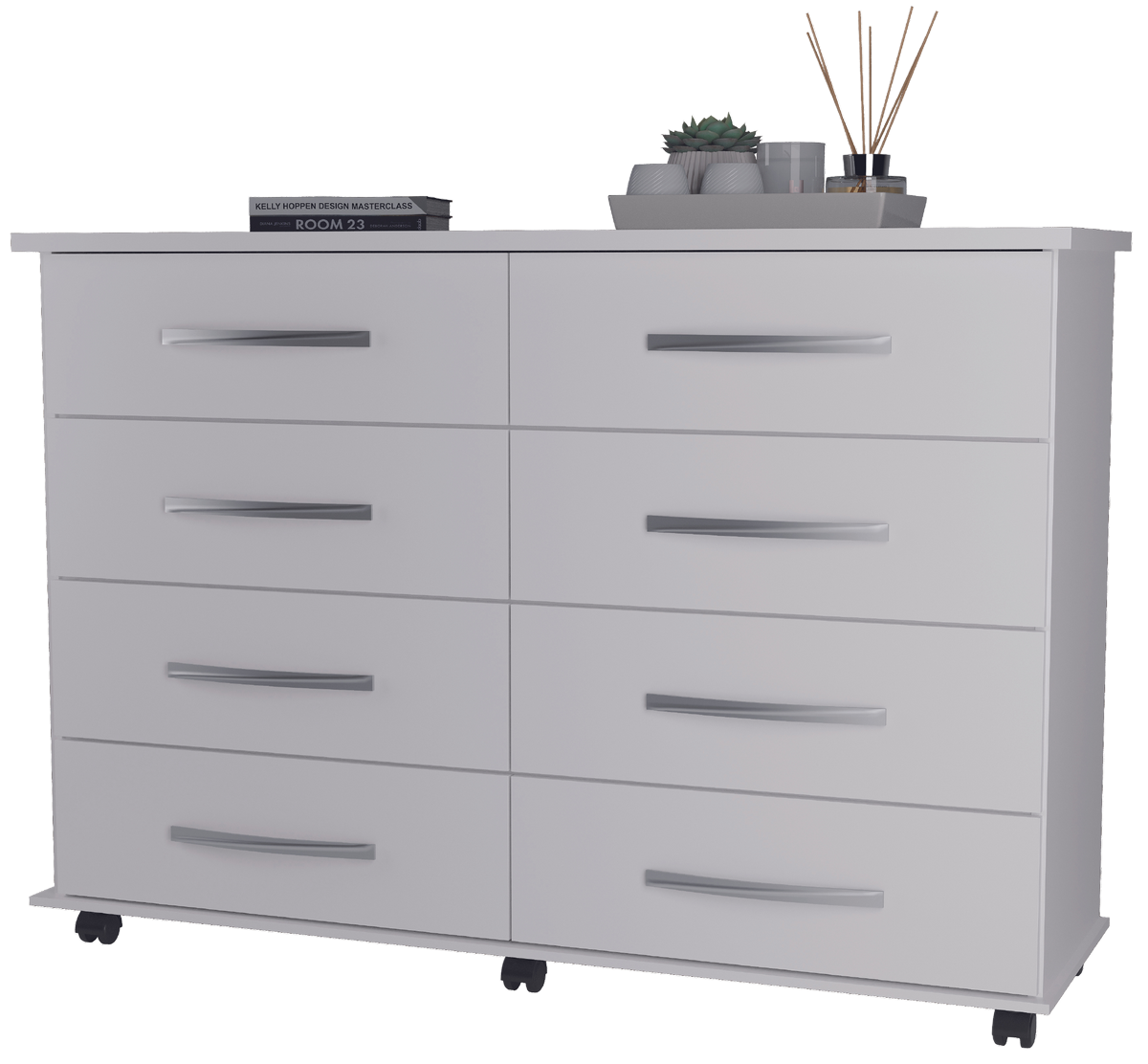 Cômoda 8 Gavetas Jade Branco - MÓVEIS PRIMUS - Imagem 2