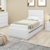Cama Solteiro Loop com Auxiliar Branco - LOPAS