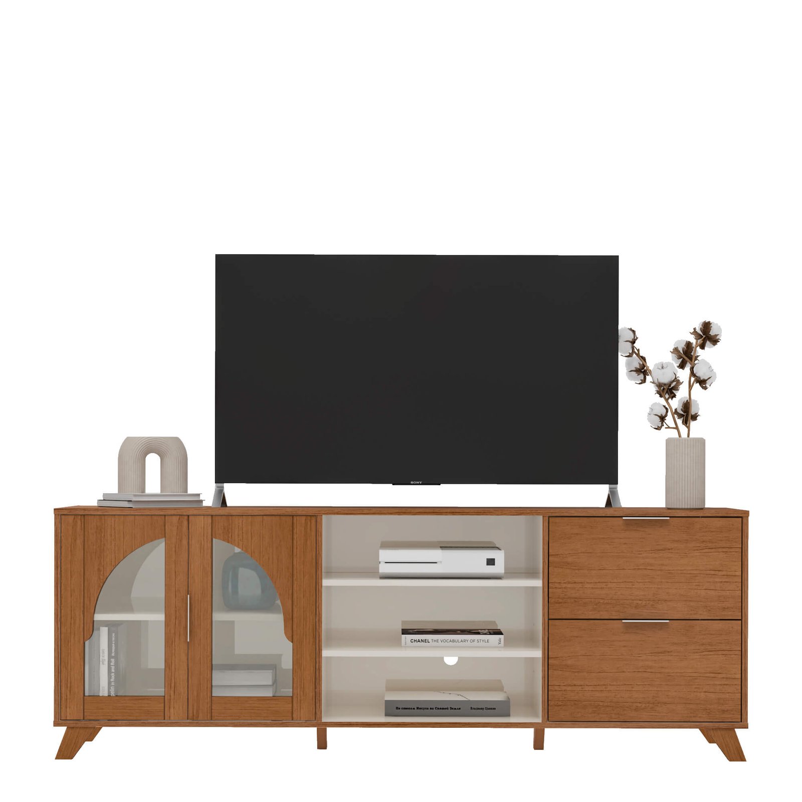Rack até 75" Murano Cinamomo/Off White - ARTELY - Imagem 7