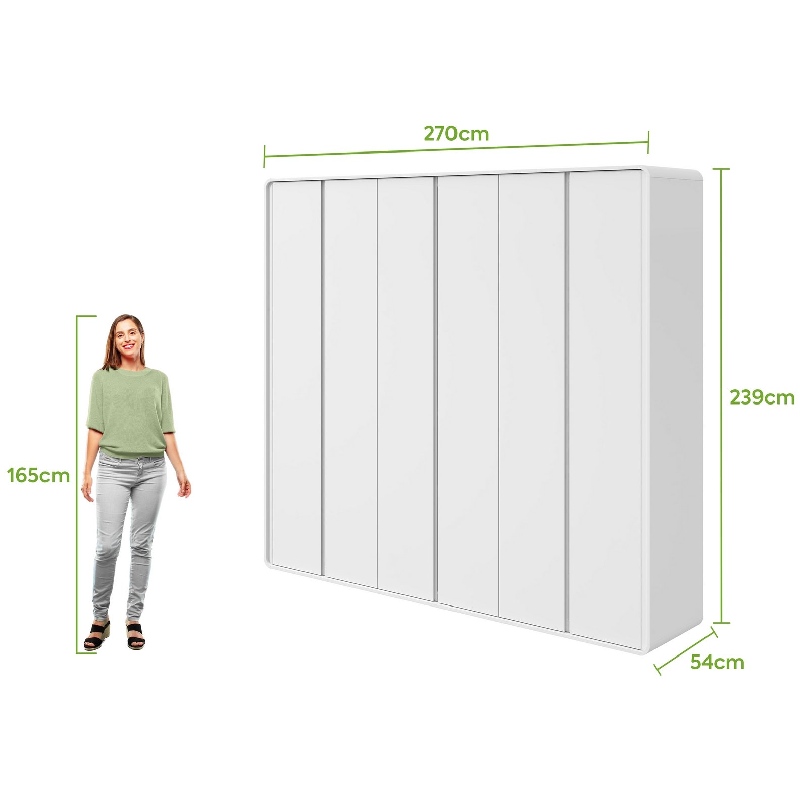 Guarda-Roupa 6 Portas Loop 2,70 m Branco - LOPAS - Imagem 4