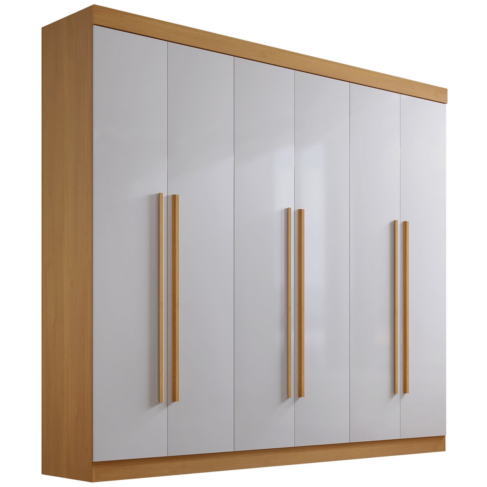 Guarda-Roupa 6 Portas Monte Carlo 2,32 m Cinamomo/Off White - D'DORO - Imagem 3