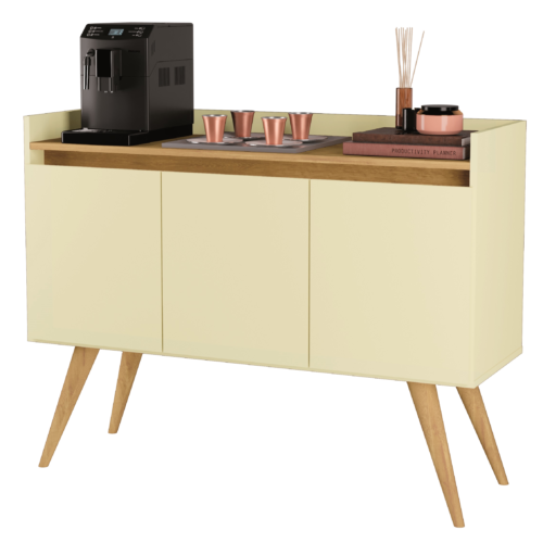 Alternative view of Buffet 3 Portas Gold Perola/Mel - MOVEIS PRIMUS