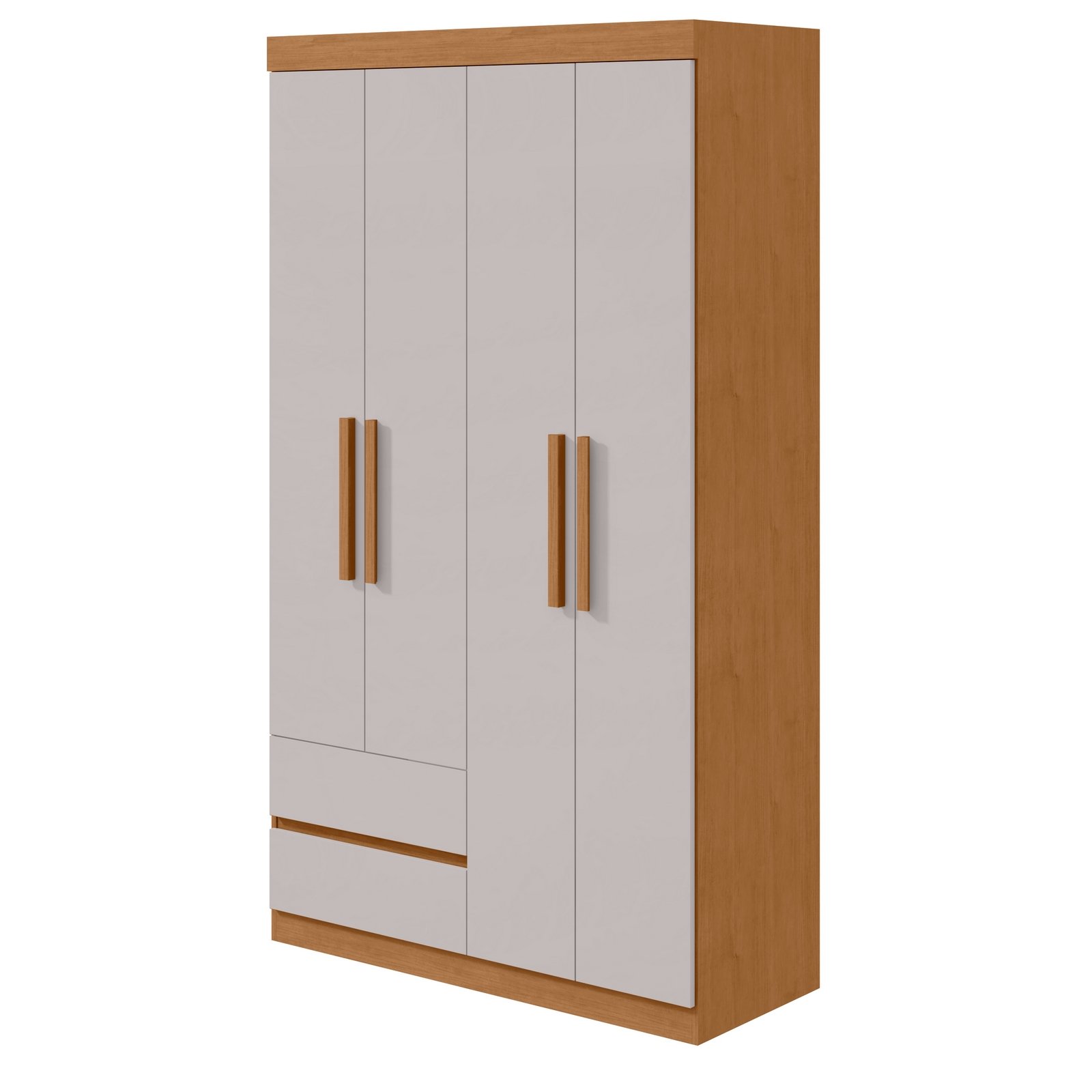 Guarda-Roupa 4 Portas Zeus 1,19 m Amêndoa Clean/Off White - LOPAS - Imagem 6