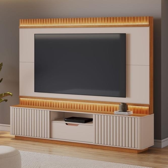 Home até 85" Atena Off White/Cinamomo - JCM MOVELARIA - Imagem 4