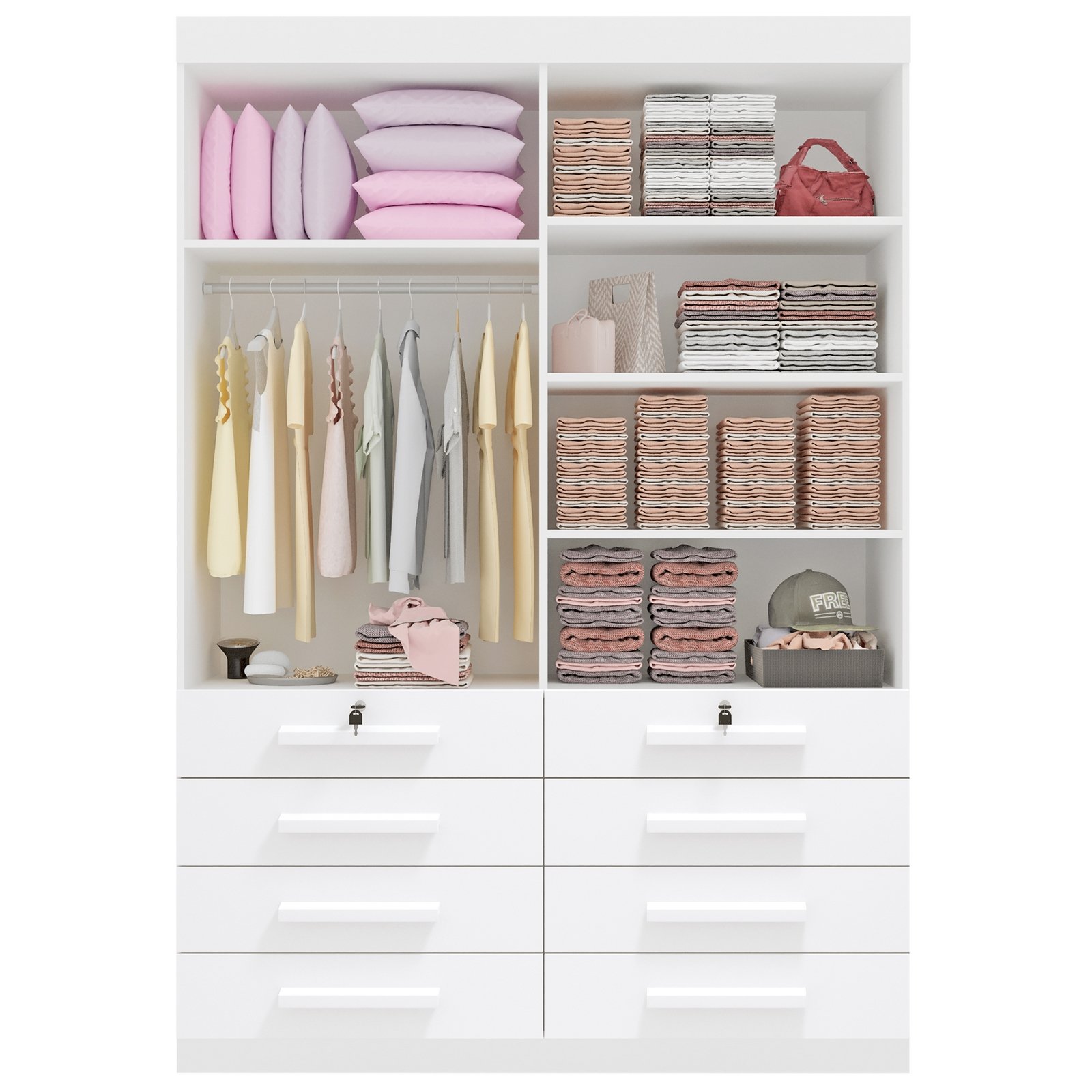 Guarda-Roupa 4 Portas Mônaco 1,60 m Cinamomo/Off White – D’DORO MÓVEIS - Imagem 4
