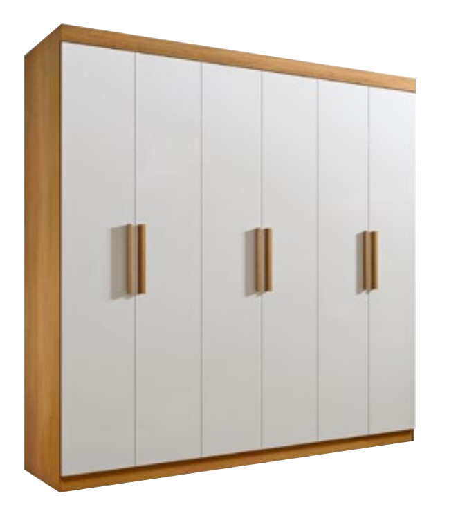 Guarda-Roupa 6 Portas Colibri + Cômoda Ipanema Cinamomo/Off White - D'DORO MÓVEIS - Imagem 2
