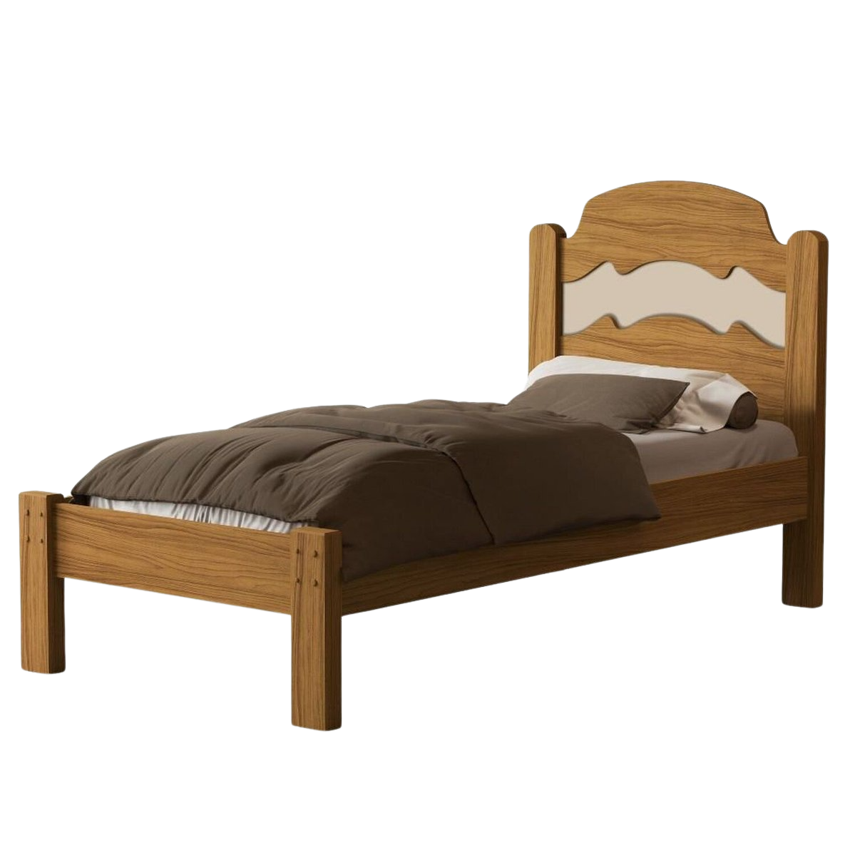 Cama Solteiro Iris Nature/Off White/Nature - MADEC MÓVEIS - Imagem 8