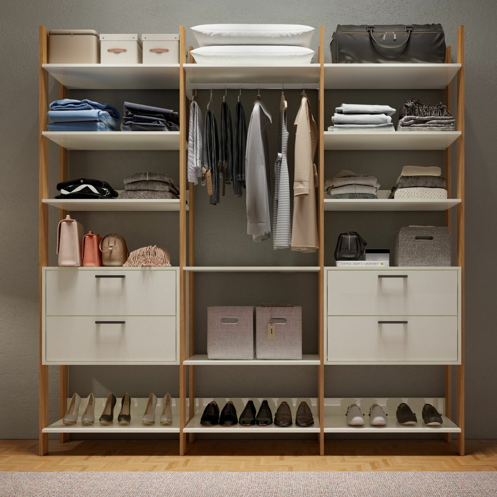 Closet 3 Torres TW404 2,175 m Off White/Freijó - DALLA COSTA