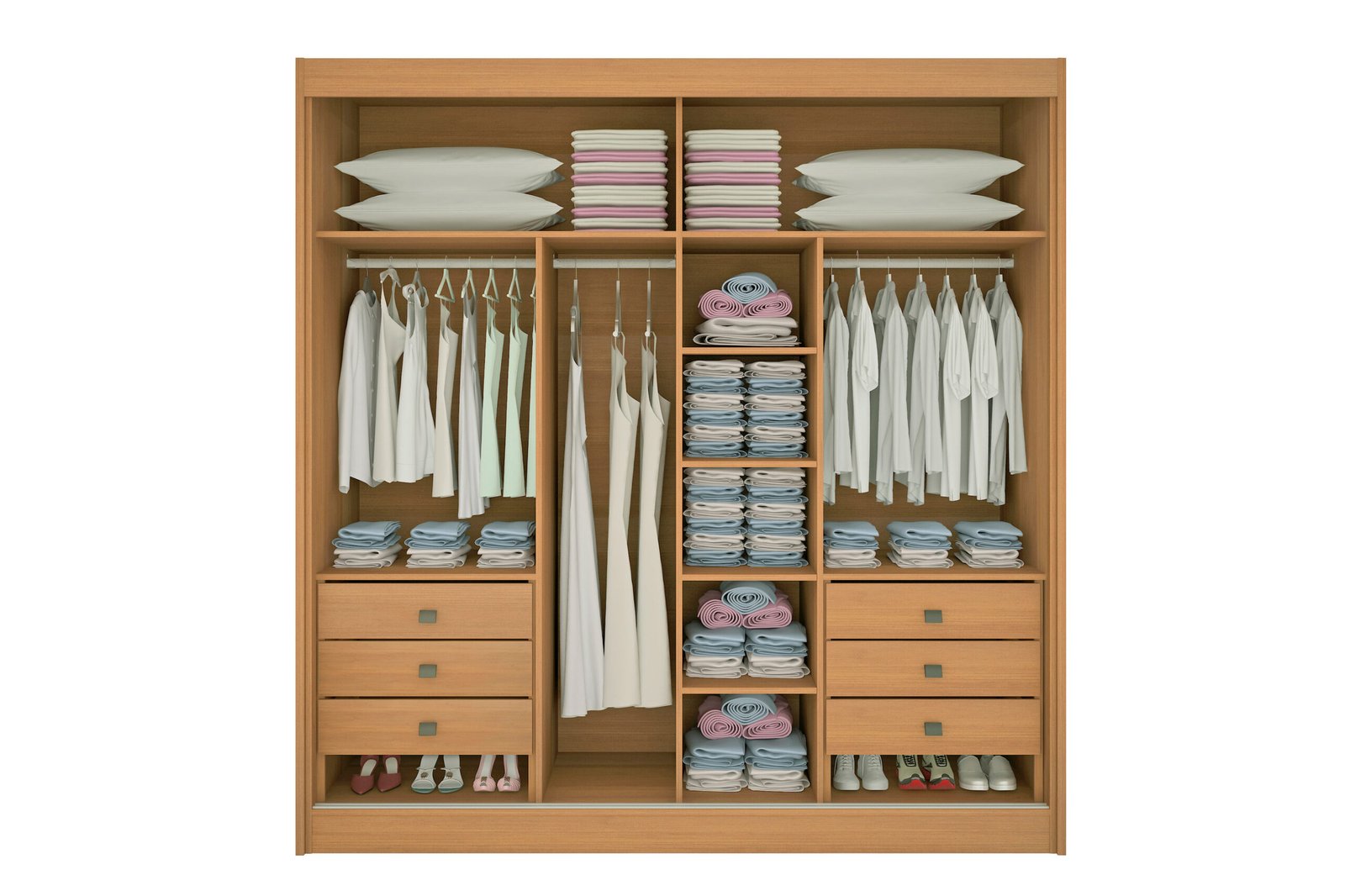 Guarda-Roupa 2 Portas Titanium 2,20 m Cinamomo/Off White/Cinamomo – D’DORO MÓVEIS - Imagem 6
