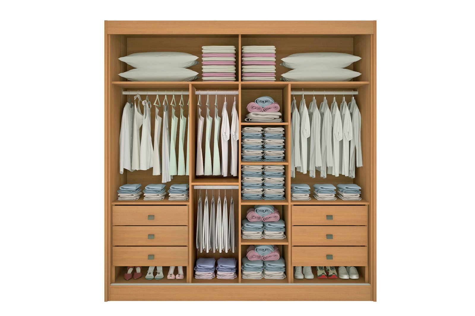 Guarda-Roupa 2 Portas Titanium 2,20 m Cinamomo/Off White/Cinamomo – D’DORO MÓVEIS - Imagem 5