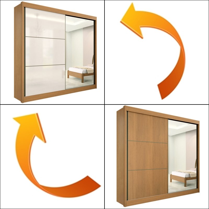 Guarda-Roupa 2 Portas Titanium 2,20 m Cinamomo/Off White/Cinamomo – D’DORO MÓVEIS - Imagem 7