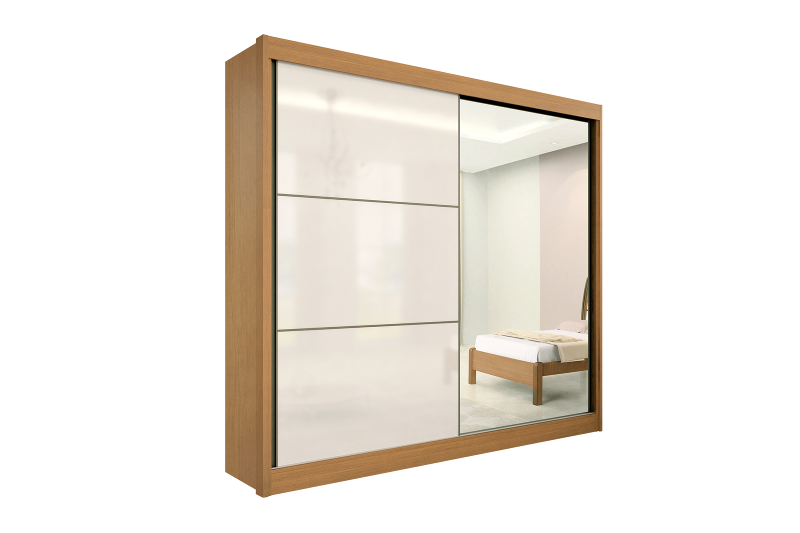 Guarda-Roupa 2 Portas Titanium 2,20 m Cinamomo/Off White/Cinamomo – D’DORO MÓVEIS - Imagem 2