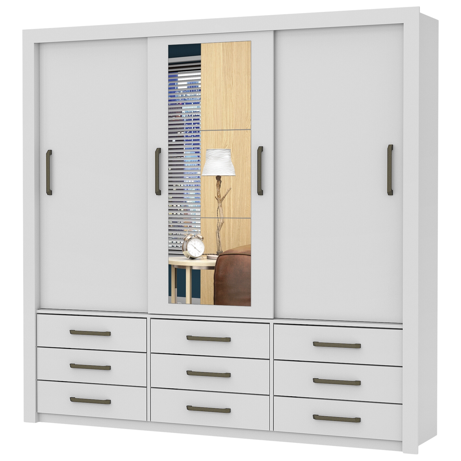 Guarda-Roupa 3 Portas Anjos 1,91 m Branco – CARIOCA MÓVEIS - Imagem 2
