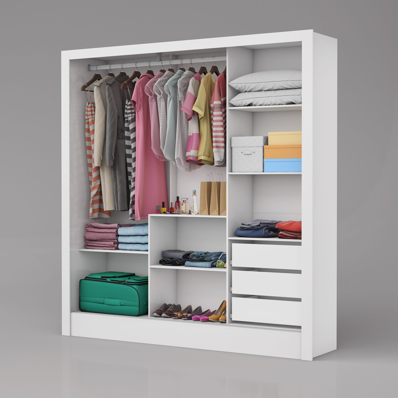 Guarda-Roupa 3 Portas Dubai/Santiago (Sem espelho) 1,79 m Branco - CARIOCA MÓVEIS - Imagem 3