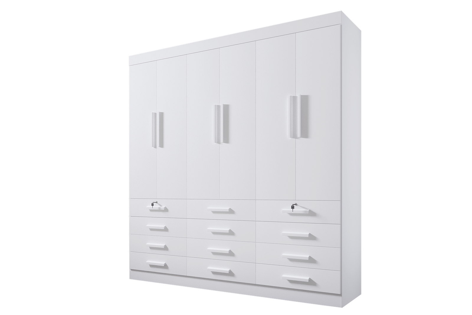 Guarda-Roupa 6 Portas Mônaco 2,40 m Branco - D'DORO MÓVEIS - Imagem 2