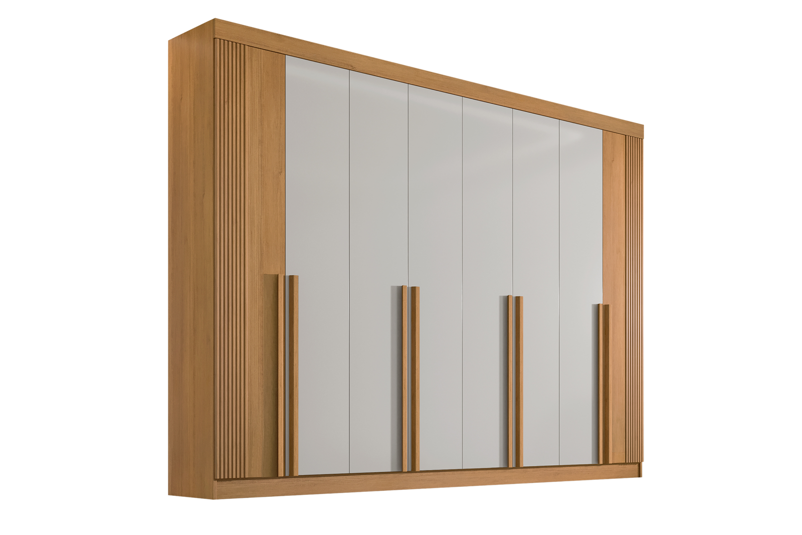 Guarda-Roupa 8 Portas Daymond 2,75 m Cinamomo/Off White/Ripado - D'DORO MÓVEIS - Imagem 6