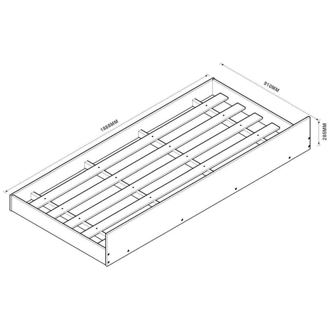 Cama Solteiro Barcelona + Auxiliar Branco/Preto/Branco - TEBARROT DO BRASIL - Imagem 6