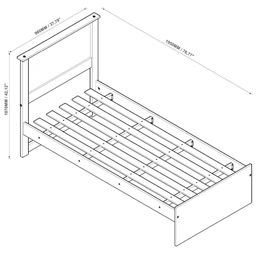 Cama Solteiro Barcelona + Auxiliar Branco/Preto/Branco - TEBARROT DO BRASIL - Imagem 5