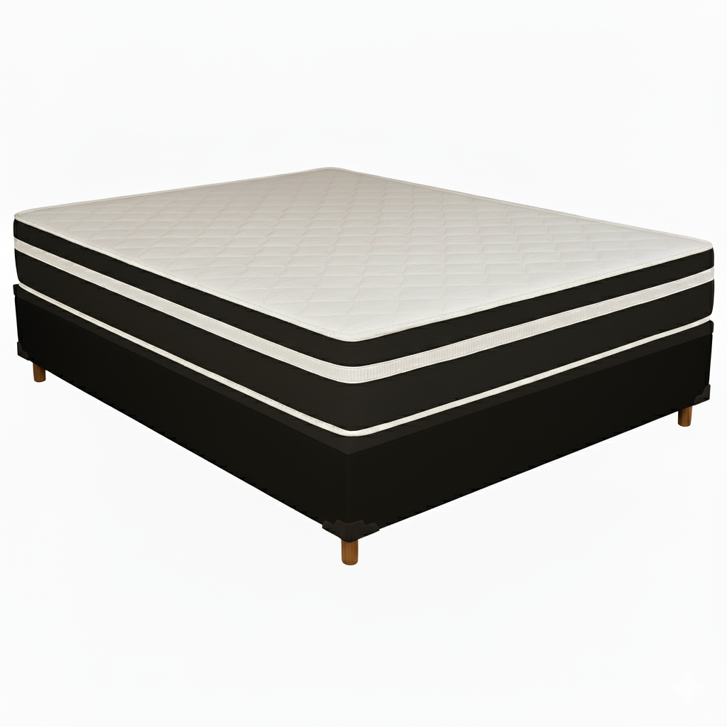 Colchão Casal Bio Classic D28 + Base Box Simples Corino Preto – BIOSTAR/BIOFLEX - Imagem 2